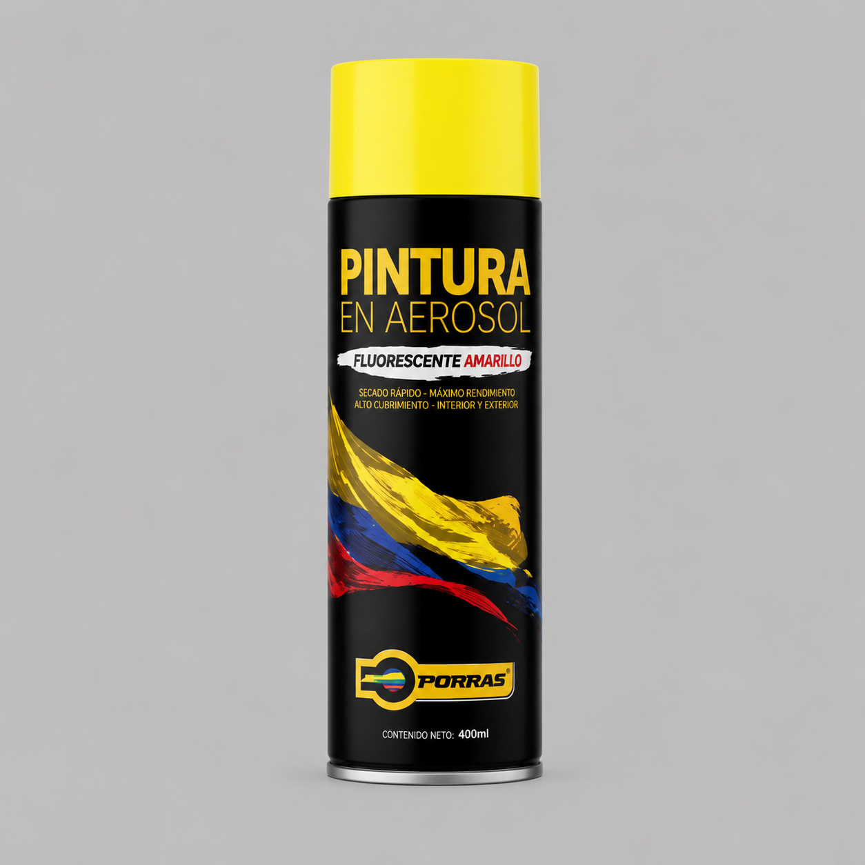 Pintura en spray fluorecente amarilla - Porras