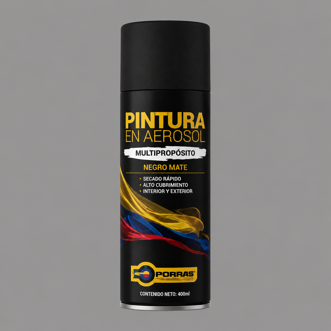 Pintura en spray Negro Brillante - PORRAS