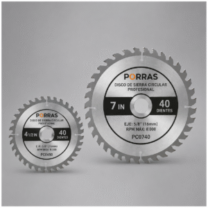Disco de Sierra 4 1/2 40- 7 40 -   dientes- Porras
