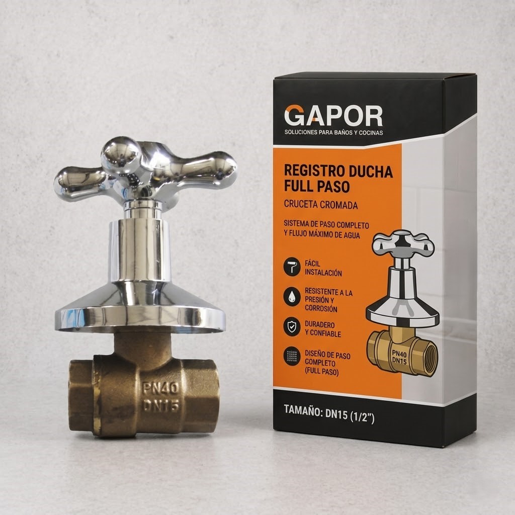 Registro ducha FULL PASO cruceta - Gapor