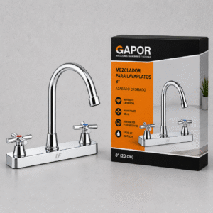 Mezclador lavaplatos fijo plastico cruceta -GAPOR