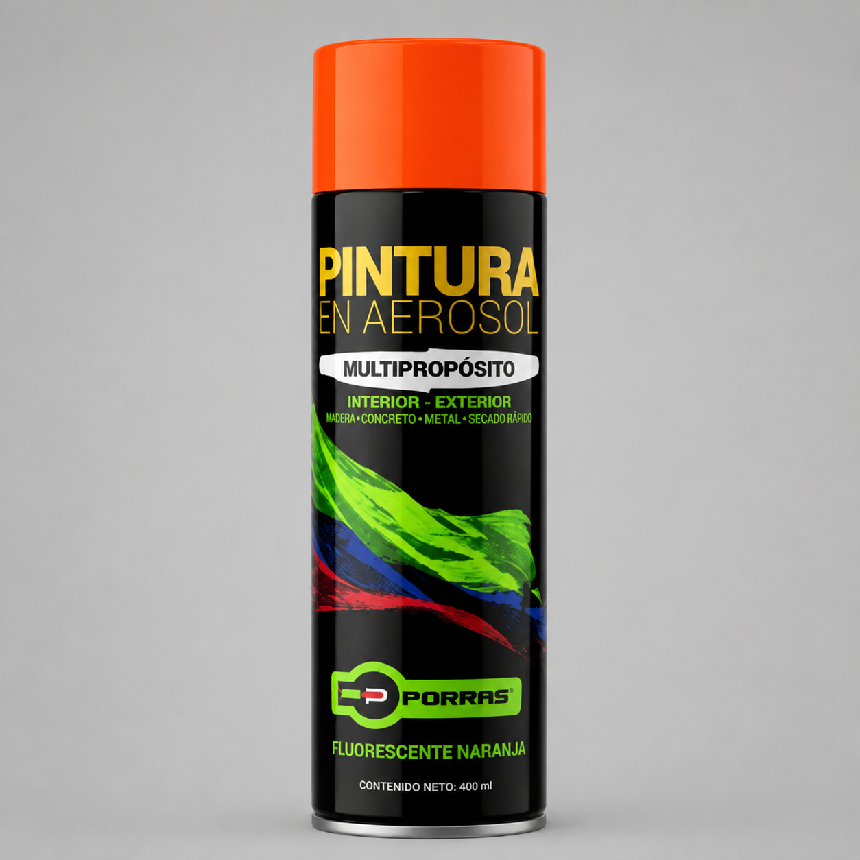 Pintura en spray naranja- PORRAS