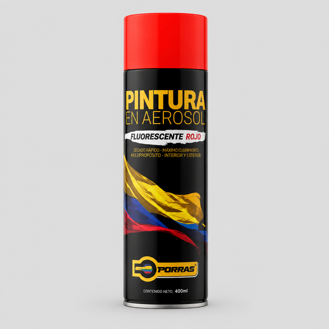 Pintura en spray fluorecente ROJO - Porras