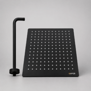 Regadera cuadrada negra  con tubo - Gapor