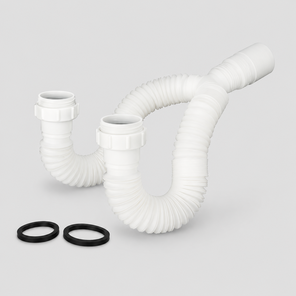 Sifon acordeon blanco DOBLE- PORRAS
